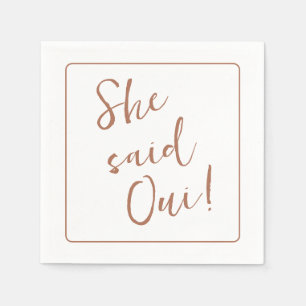 She Said Oui! Paris, France Themed Bridal Shower Napkin