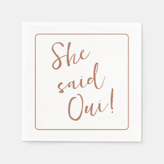 She Said Oui!  Paris, France Themed Bridal Shower Napkin