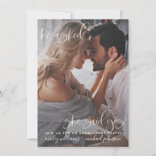 She Said Yes 2 Photo QR Code Script Engagement Invitation