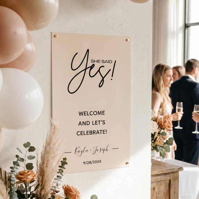 She said Yes banner Engagement welcome  Poster (Creator Uploaded)