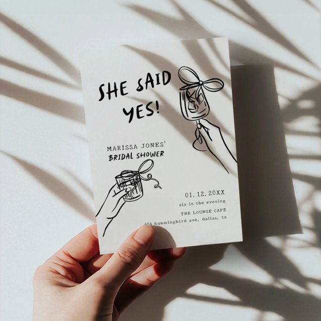 She Said Yes! Bridal Shower Illustrated Invitation (Creator Uploaded)