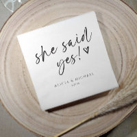 She Said Yes Bridal Shower Modern Handwriting