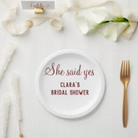 she said yes bridal shower party add name text