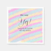 She said yes engagement party pink blue yellow ste