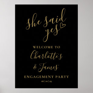 She Said Yes Engagement Party Welcome Sign