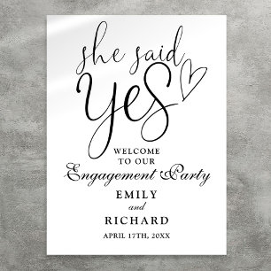 She Said Yes Engagement Party Welcome Sign