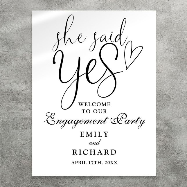 She Said Yes Engagement Party Welcome Sign (She Said Yes Engagement Party Welcome Sign)