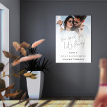 She Said Yes Engagement Photo Overlay Script Real Foil Prints<br><div class="desc">Welcome Engagement Party Photo Overlay Script Luxury Real Foil in your choice of either gold or silver for your names and She Said yes Let's Party which is in a stylish set script. Easily personalise your names and simply upload your own favourite photo to replace the sample image.</div>