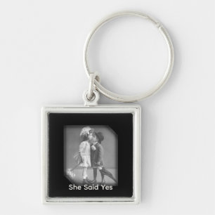 She Said Yes First Love Vintage Key Chain