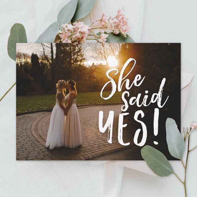 She Said Yes | Gay Lesbian Photo Save The Date (Creator Uploaded)