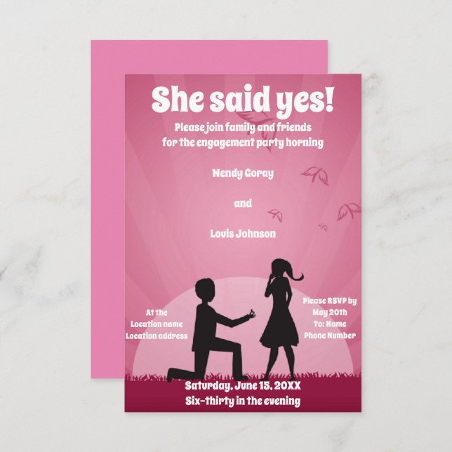 She Said Yes! Invitation (Front/Back)