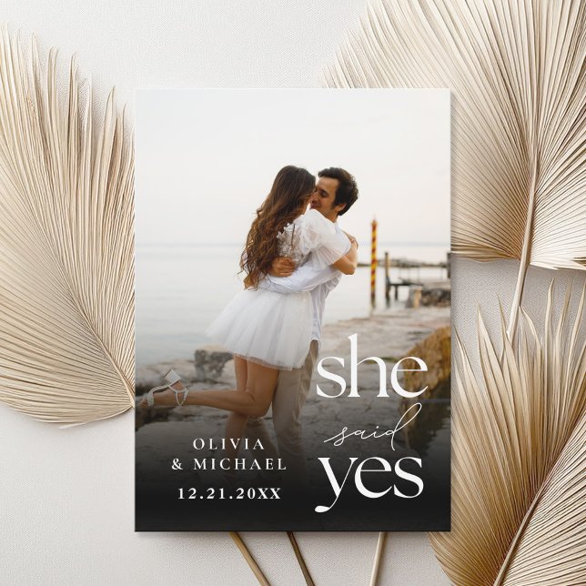 She Said Yes Modern Photo Engagement Announcement (Creator Uploaded)