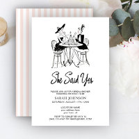 She Said Yes Paris Pink & Black Bridal Shower