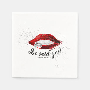 SHE SAID YES Personalised Engagement Party Napkins