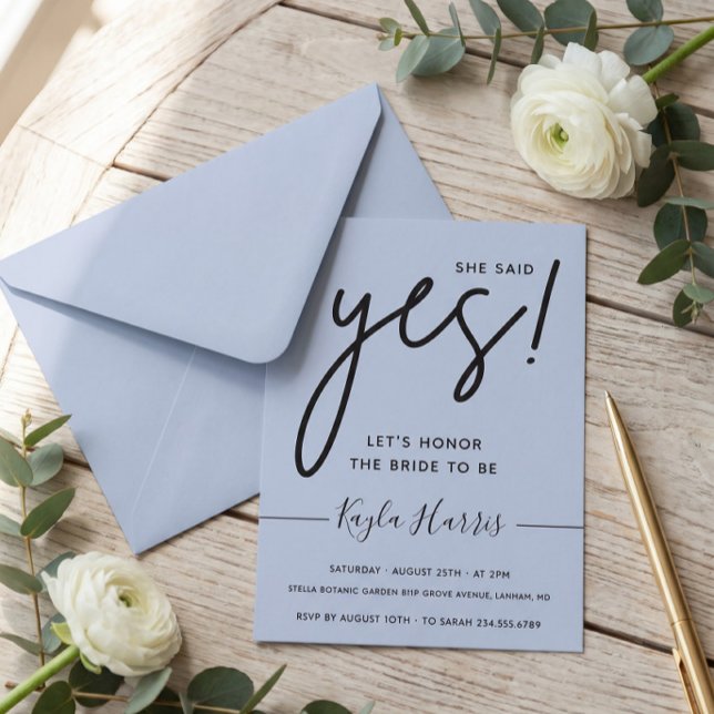 She said Yes Simple Bridal Shower  Invitation (Creator Uploaded)