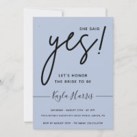 She said Yes Simple Bridal Shower Invitation