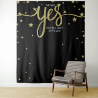she said yes wedding photo Booth backdrop banner