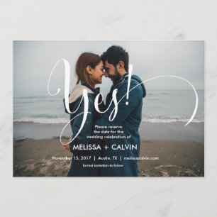 she say yes Save the date calligraphy card v3