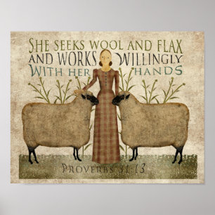 She Seeks Wool & Flax Poster