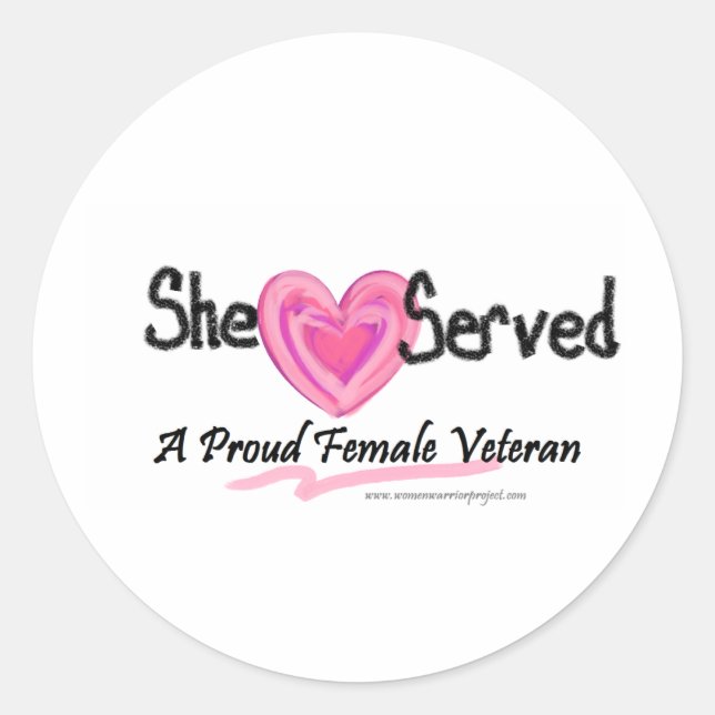 She Served Collection Classic Round Sticker (Front)