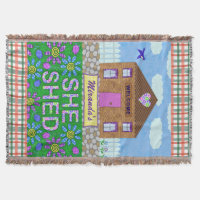 She Shed Woman Cave Garden Hut Plaid Personalised