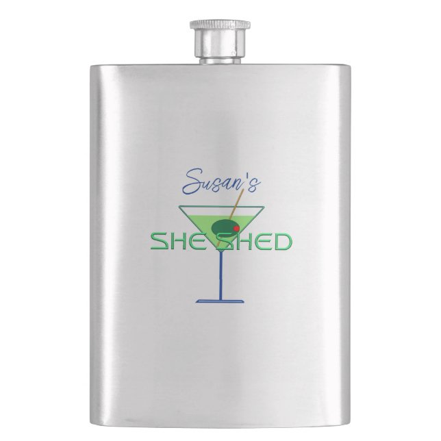 She Shed Woman's Man Cave Bar Flasks (Front)