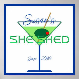 She Shed Woman's Man Cave Bar Poster Print