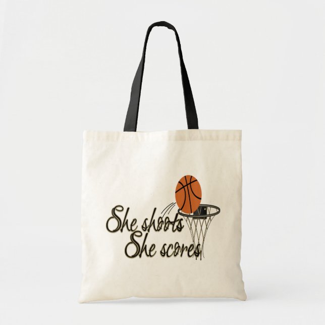 She Shoots...She Scores Tote Bag (Front)