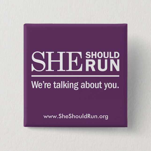 She Should Run 15 Cm Square Badge (Front)