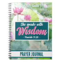 She Speaks with Wisdom Verse Floral Custom Journal