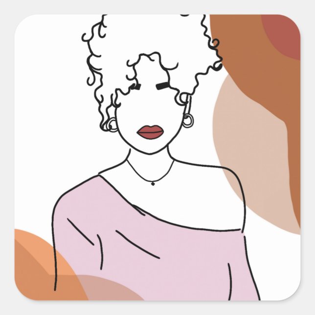 She Square Sticker (Front)