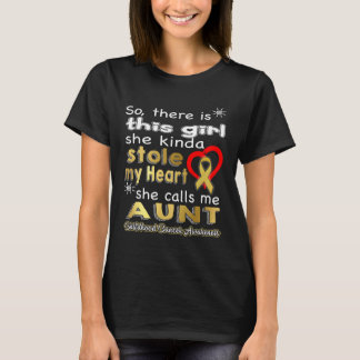 She stole my Heart - Aunt - Childhood Cancer Awar T-Shirt