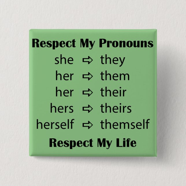 She -> they 15 cm square badge (Front)