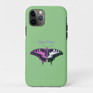 She/They Non-Binary Flag Swallowtail Butterfly Case-Mate iPhone Case