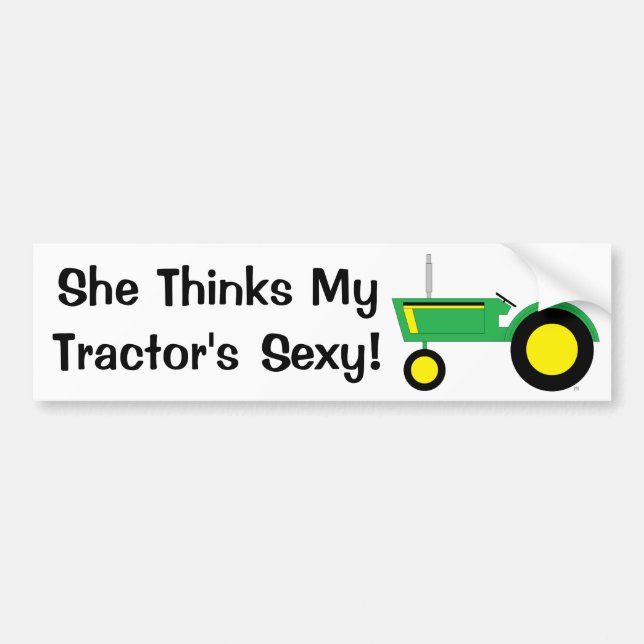She Thinks green Bumper Sticker (Front)