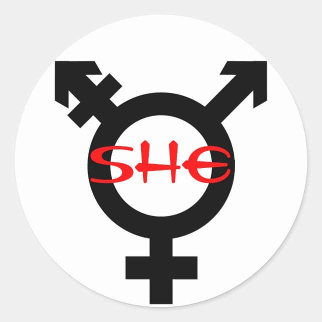 She Transgender Classic Round Sticker (Front)