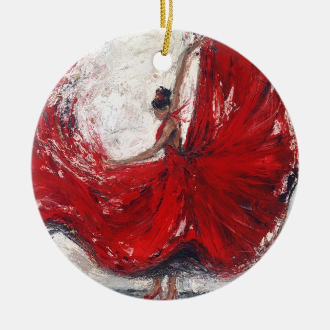 "She Twirls" Art Ornament (Front)
