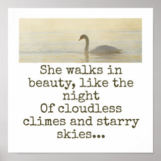 She Walks In Beauty - Beauty Quote Poster