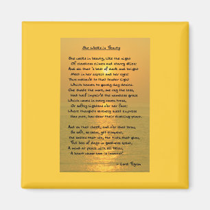 She Walks In Beauty/Cape May Sunset Square Magnet