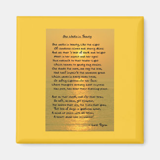 She Walks In Beauty/Cape May Sunset Square Magnet