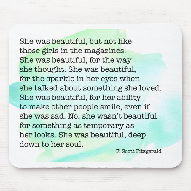 She Was Beautiful Mouse Pad (Front)