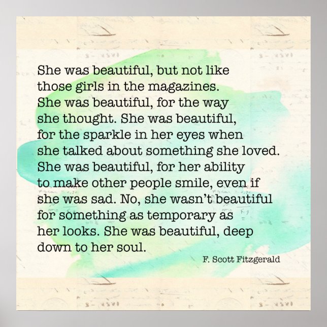 She Was Beautiful Old Document Poster (Front)