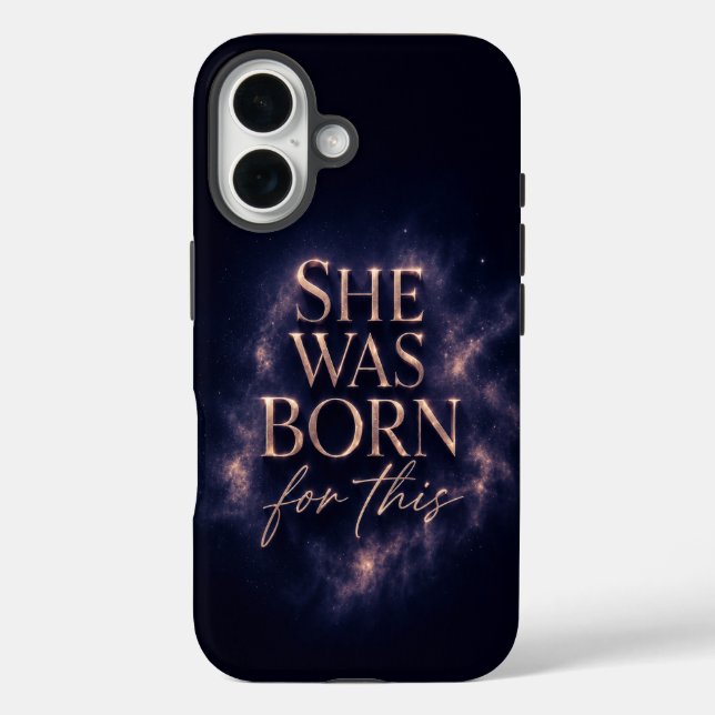 She Was Born For This - Dark Aesthetic Quote Case-Mate iPhone Case (Back)