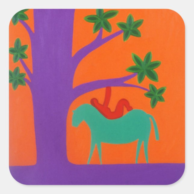 She was Brought by the Horse 2003 Square Sticker (Front)