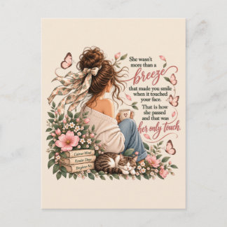 She Was More Than A Breeze Cosy Literary Quote Postcard