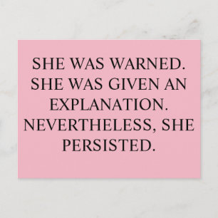 She Was Warned, Postcard