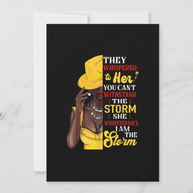 She Whispered Back I Am The Storm Black History Mo Invitation (Front)