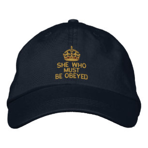 She Who Must Be Obeyed Keep Calm Crown Embroidered Hat