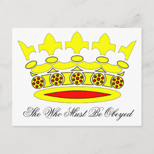 She Who Must Be Obeyed Postcard