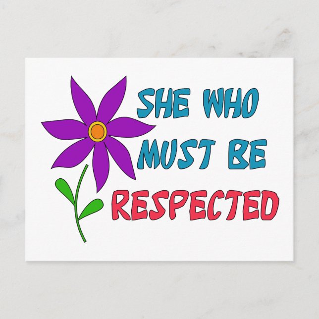 She Who Must Be Respected Postcard (Front)